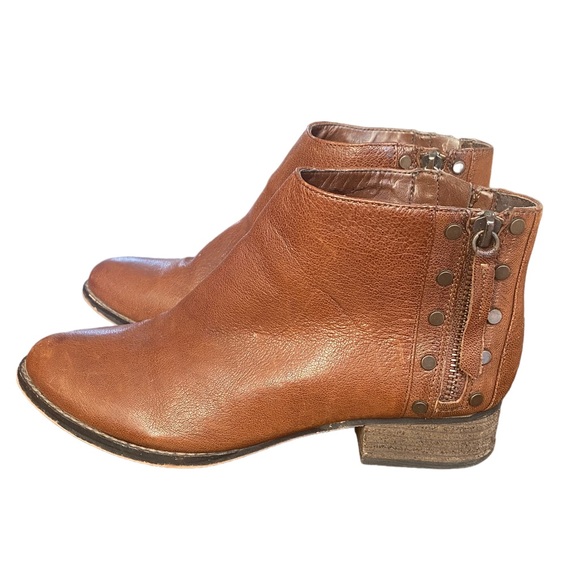 Vince Camuto Womens Ankle Boots Brown Leather Studded Pointed Toe Zipper… - Picture 4 of 9